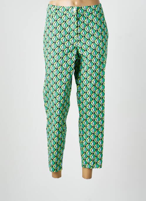 Pantalon 7/8 fermeture zippée sous rabat boutonné vert BETTY BARCLAY femme