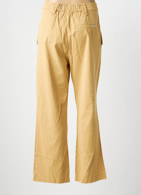 Pantalon droit tissage popeline taille normale beige GARCOA femme