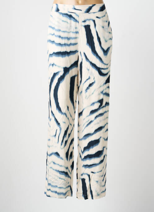 Pantalon droit tissage popeline taille normale bleu SIGNE NATURE femme