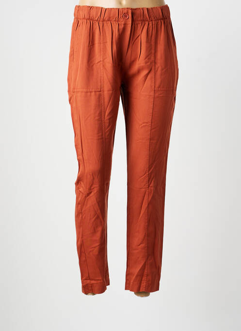 Pantalon slim taille élastique taille haute orange LA FEE MARABOUTEE femme