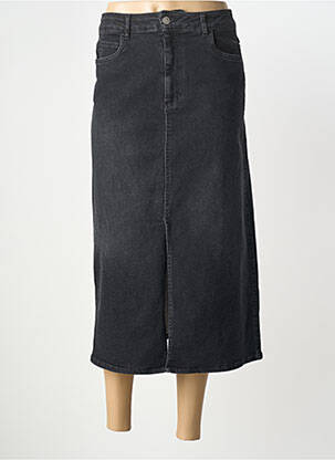 Jupe longue coupe droite noir SIGNE NATURE femme