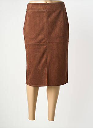 Jupe mi-longue stretch marron BETTY BARCLAY femme