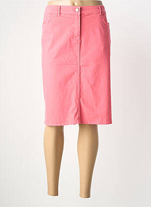 Jupe mi-longue stretch rose SIGNE NATURE femme