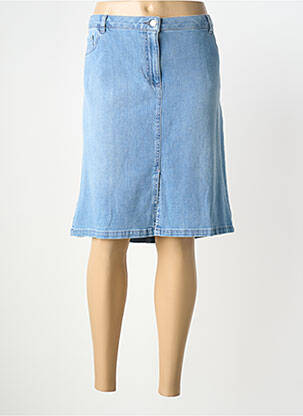 Jupe mi-longue stretch bleu SIGNE NATURE femme