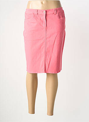 Jupe mi-longue stretch rose SIGNE NATURE femme
