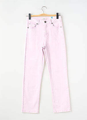 Jeans coupe droite stretch taille normale rose GARCIA femme