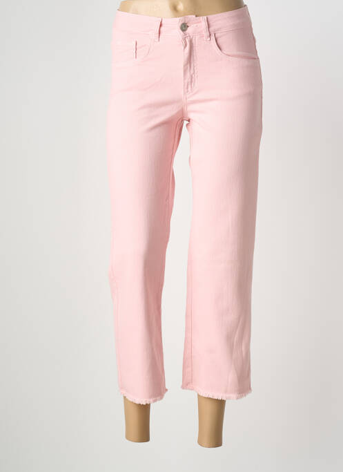 Pantacourt stretch taille normale rose SIGNE NATURE femme