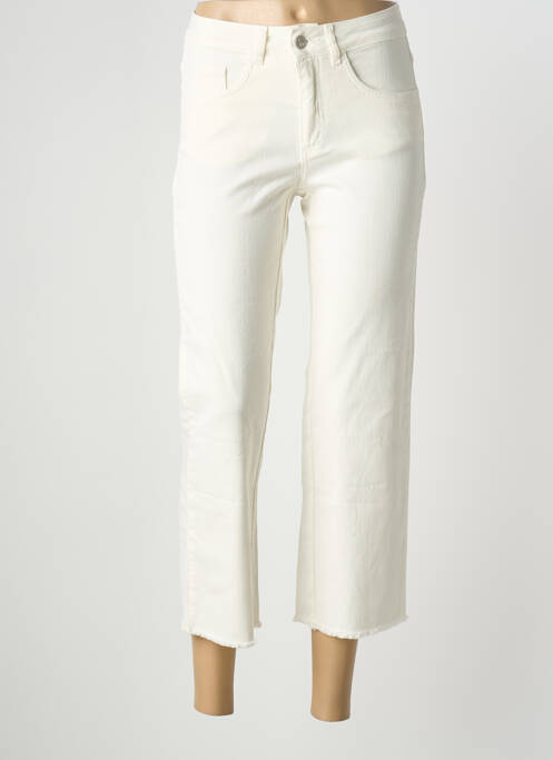 Pantacourt stretch taille normale blanc SIGNE NATURE femme