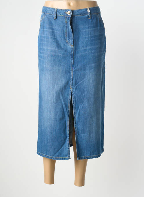 Jupe mi-longue coupe droite bleu BETTY BARCLAY femme