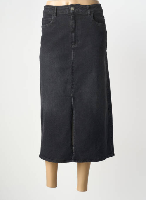 Jupe longue coupe droite noir SIGNE NATURE femme