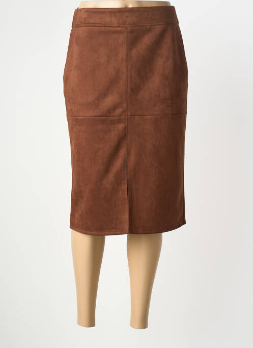 Jupe mi-longue stretch marron BETTY BARCLAY femme