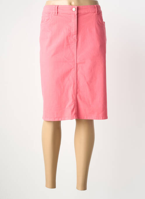 Jupe mi-longue stretch rose SIGNE NATURE femme