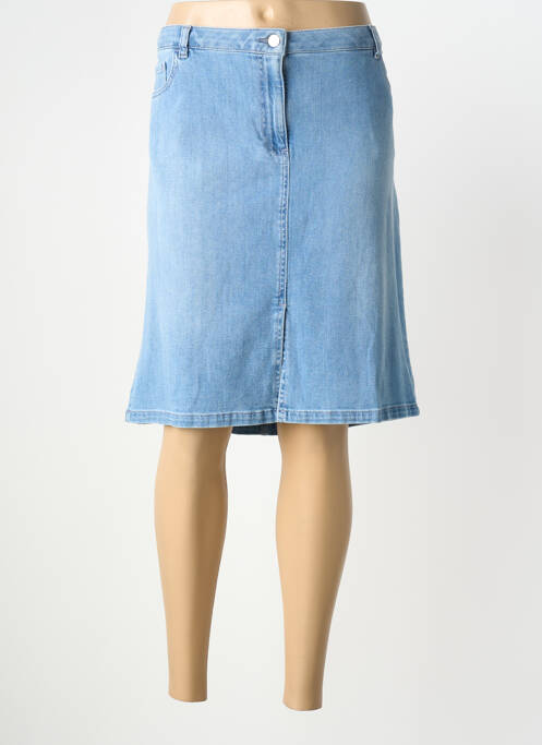 Jupe mi-longue stretch bleu SIGNE NATURE femme