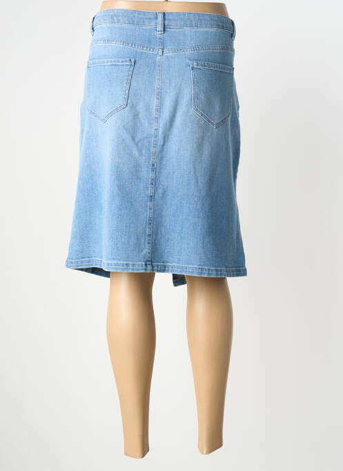 Jupe mi-longue stretch bleu SIGNE NATURE femme