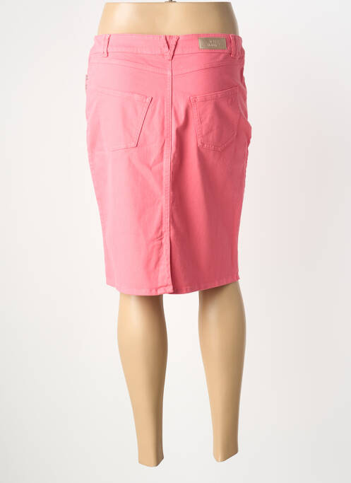 Jupe mi-longue stretch rose SIGNE NATURE femme