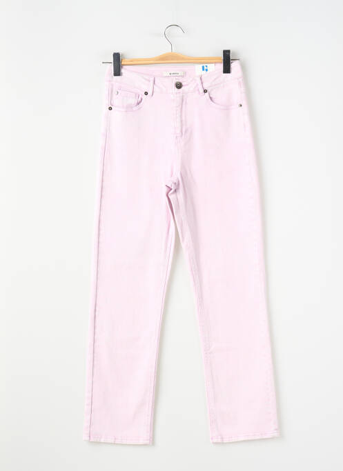 Jeans coupe droite stretch taille normale rose GARCIA femme