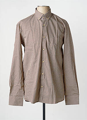Chemise manches longues imprimé fantaisie marron EMYLE homme