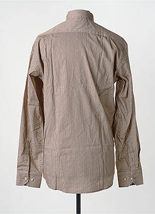 Chemise manches longues imprimé fantaisie marron EMYLE homme
