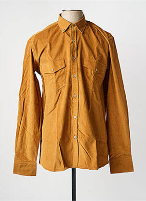 Chemise manches longues coupe droite marron EMYLE homme