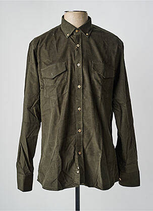 Chemise manches longues coupe droite vert EMYLE homme