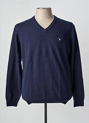 Pull col v manches longues bleu GANT homme