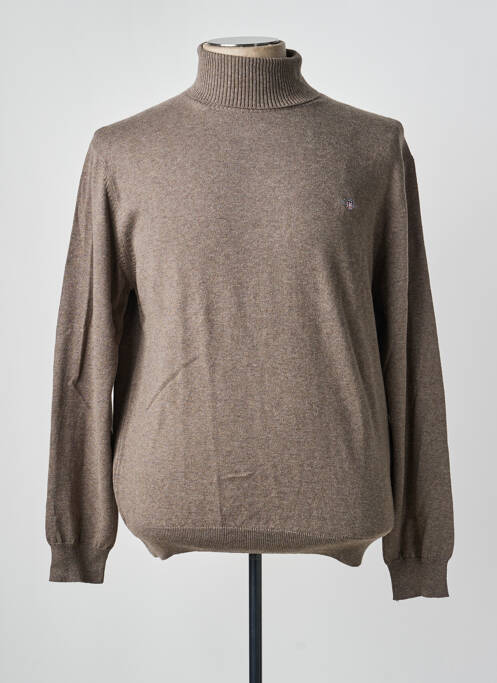 Pull col roulé coupe cintrée manches longues beige GANT homme