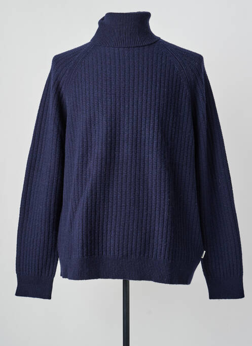 Pull col roulé coupe droite manches longues bleu GANT homme