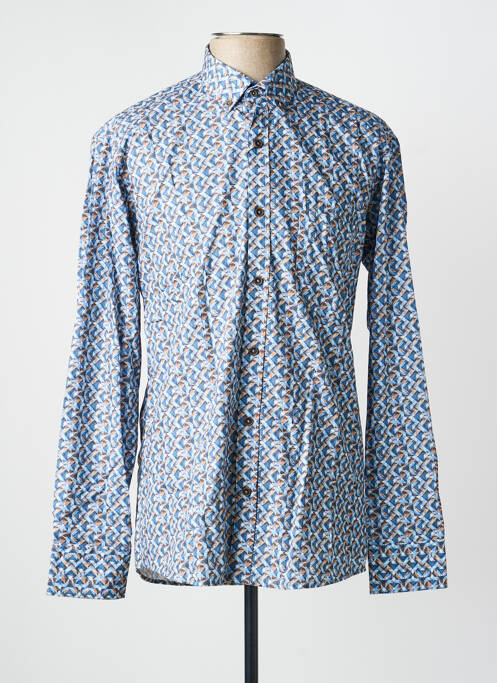 Chemise manches longues imprimé fantaisie bleu EMYLE homme