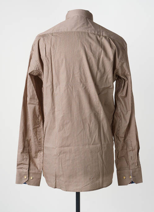 Chemise manches longues imprimé fantaisie marron EMYLE homme