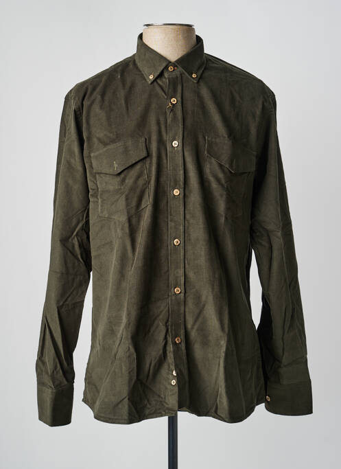 Chemise manches longues coupe droite vert EMYLE homme