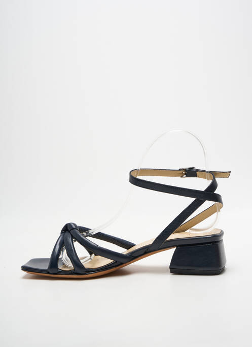 Sandales/nu pieds tissage satiné talon de 4 à 6cm bleu CRISTINA MILLOTTI femme