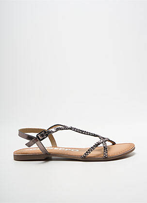 Sandales/nu pieds chiquet talon plat jusqu'à 3cm argent GIOSEPPO femme