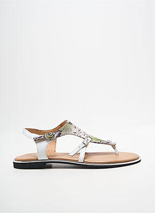 Tongs fermeture boucle(s) talon plat jusqu'à 3cm blanc ADIGE femme