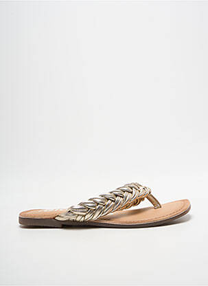 Tongs bout ouvert talon plat jusqu'à 3cm or GIOSEPPO femme