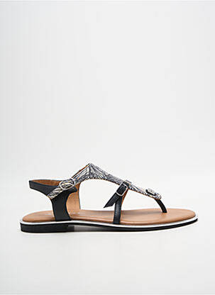 Tongs impression talon plat jusqu'à 3cm noir ADIGE femme