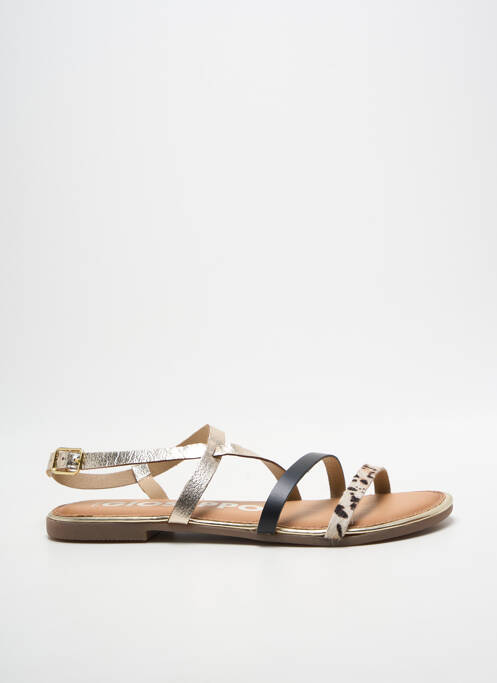 Sandales/nu pieds chiquet talon plat jusqu'à 3cm or GIOSEPPO femme