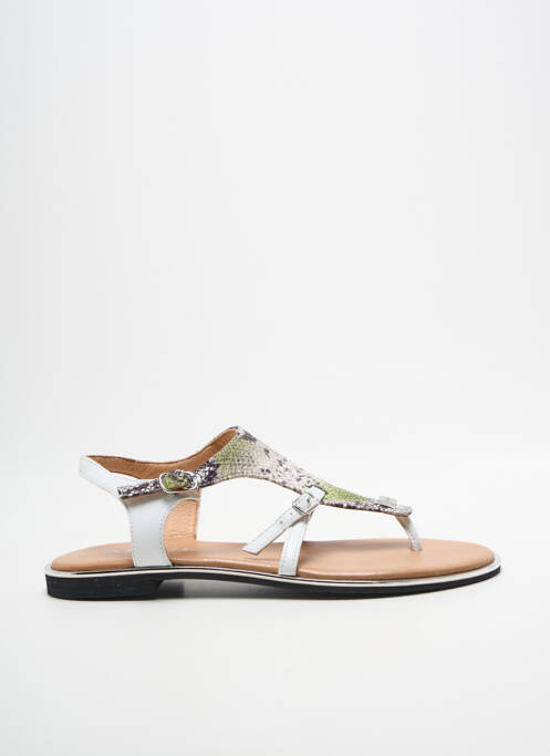 Tongs fermeture boucle(s) talon plat jusqu'à 3cm blanc ADIGE femme