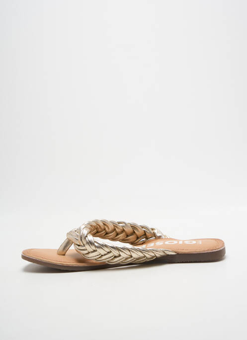 Tongs bout ouvert talon plat jusqu'à 3cm or GIOSEPPO femme