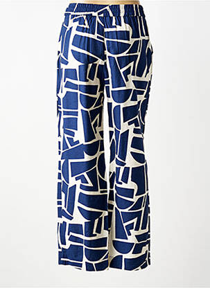 Pantalon large tissage popeline taille normale bleu B.YOUNG femme