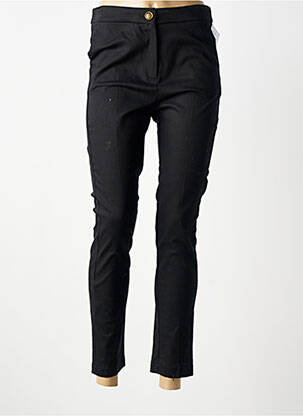 Pantalon 7/8 tissage popeline taille normale noir HIPPOCAMPE femme