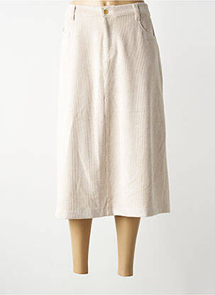 Jupe mi-longue taille normale beige WALTRON femme