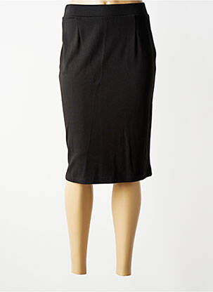 Jupe mi-longue stretch noir SIGNATURE femme