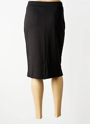 Jupe mi-longue stretch noir SIGNATURE femme