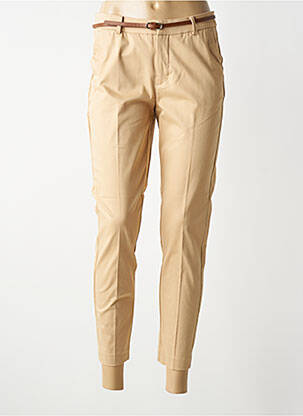 Pantalon chino tissage popeline taille normale beige B.YOUNG femme