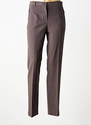 Pantalon droit fermeture zippée sous rabat boutonné taille normale gris BRANDTEX femme