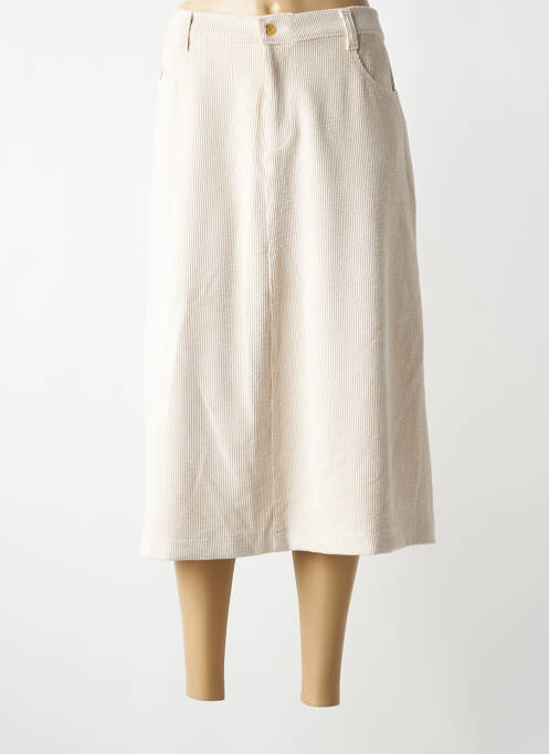 Jupe mi-longue taille normale beige WALTRON femme