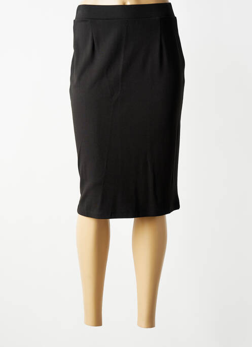 Jupe mi-longue stretch noir SIGNATURE femme