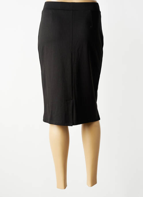 Jupe mi-longue stretch noir SIGNATURE femme
