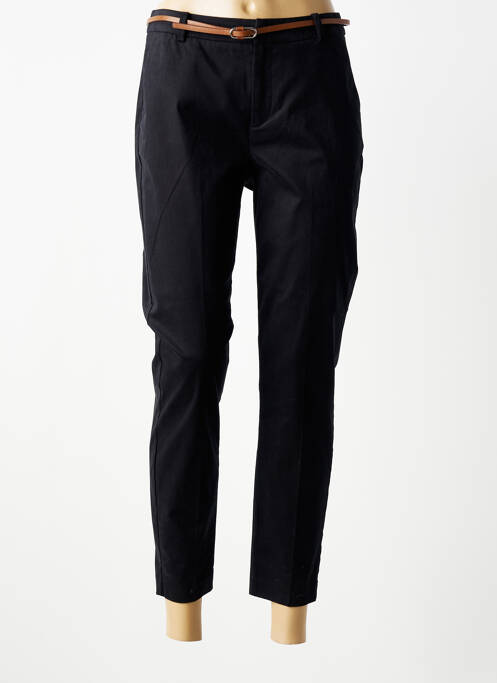 Pantalon chino fermeture zippée sous rabat boutonné taille normale noir B.YOUNG femme