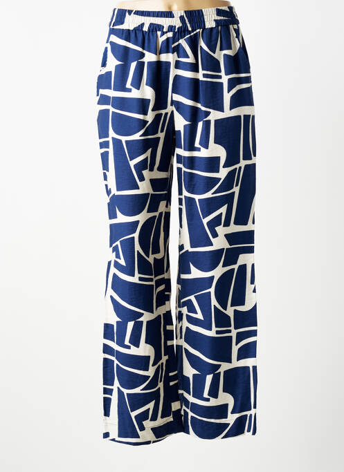 Pantalon large tissage popeline taille normale bleu B.YOUNG femme